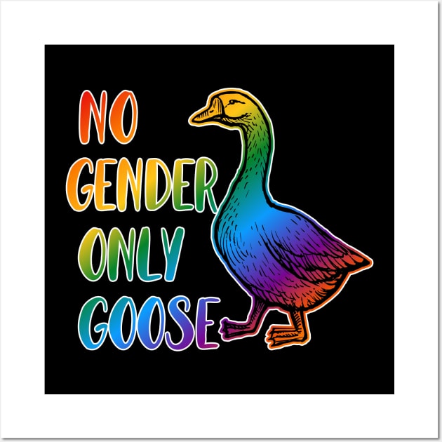 Funny No Gender Only Goose Rainbow LGBT Movement Quote Wall Art by ArtedPool